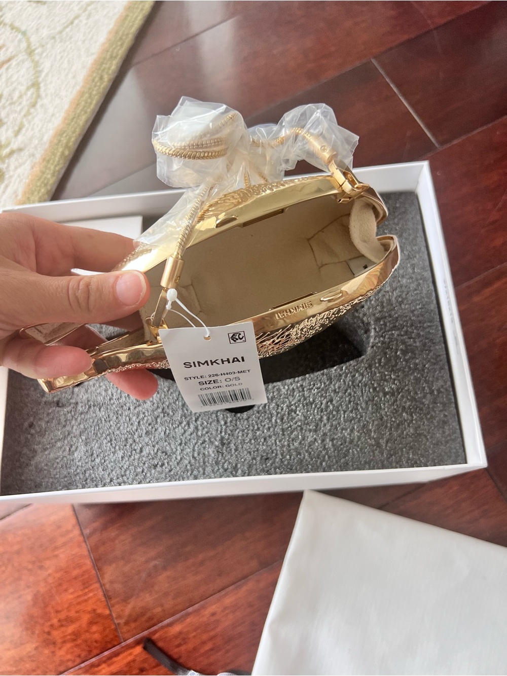 SIMKHAI Gold Fish Clutch Wristlet - Picture 5 of 6